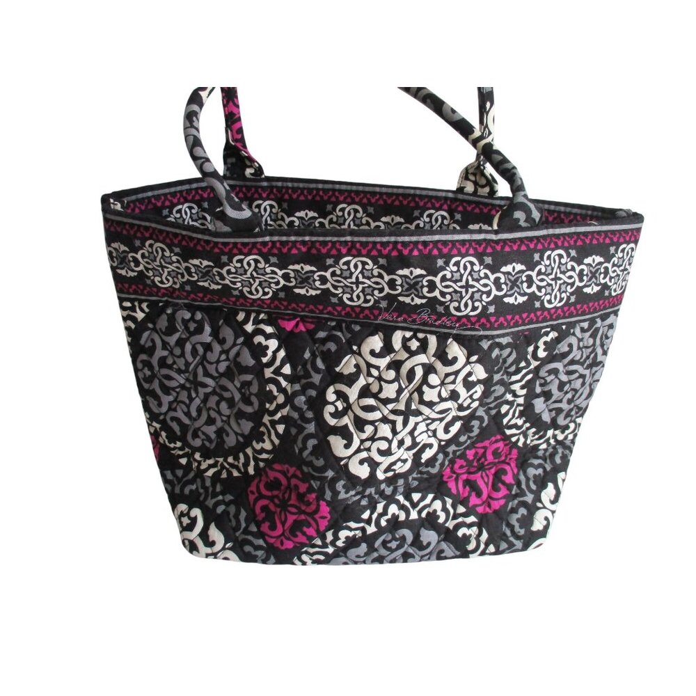 *Vera Bradley Mandala Black Gray Magenta Satchel Tote Bag